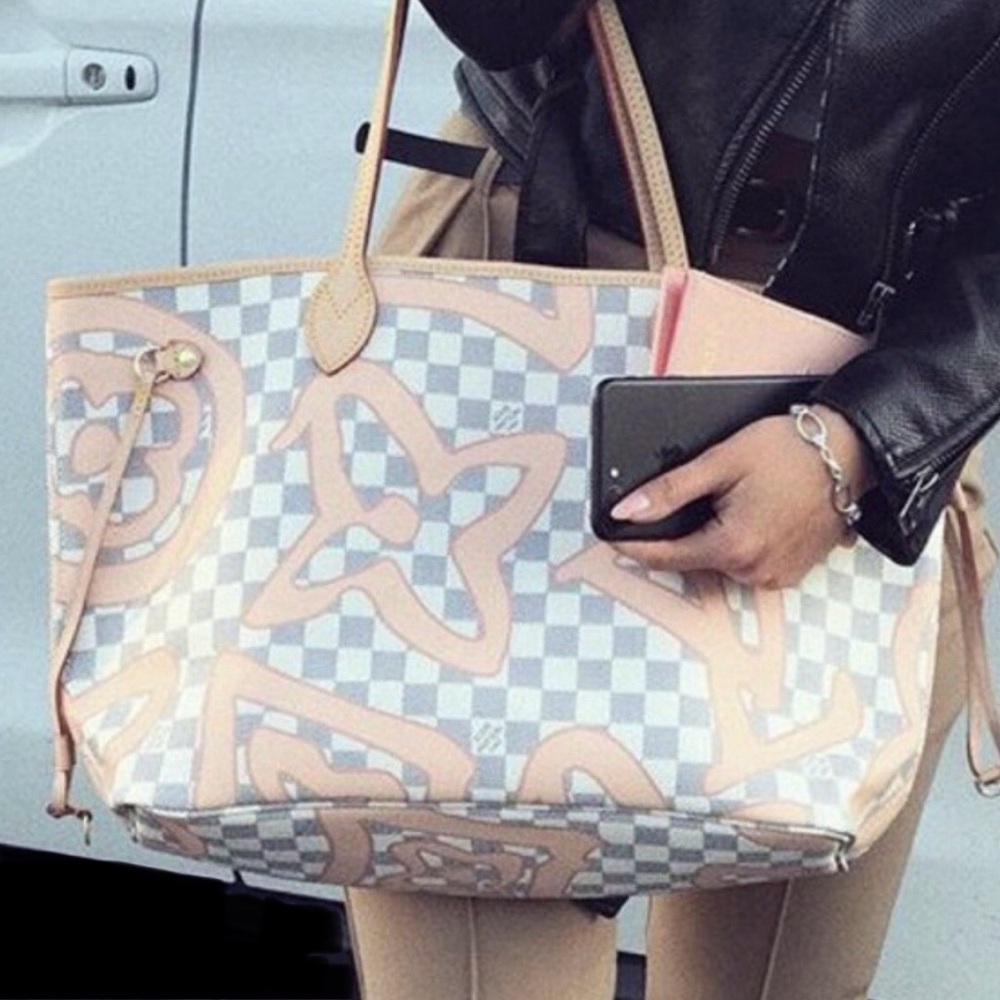 🌸 Louis Vuitton Limited Ed Damier Azur Rose Ballerine Tahitienne Neverfull